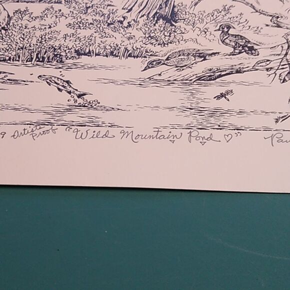 Paul Anthony Lee Vintage Black and White Rural Landscape Illustration with Tree - Picture 3 of 11